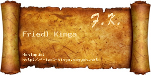Friedl Kinga névjegykártya