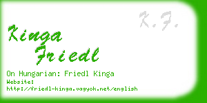 kinga friedl business card